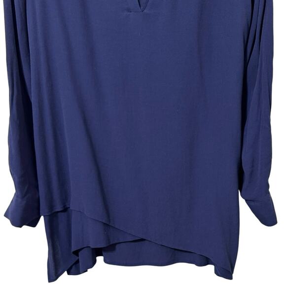 Soft Surroundings Women’s Layered V Neck Long Sleeve Navy Tunic Top Size Small - Picture 4 of 12